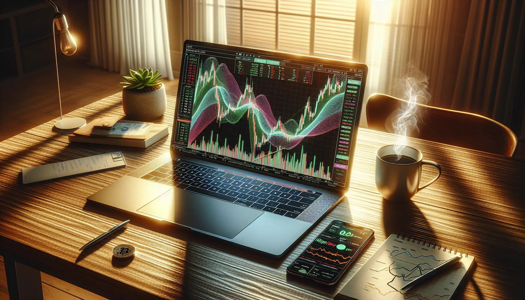 laptop-displaying-volatile-cryptocurrency-trading-charts-on-desk-with-coffee-and-smartphone