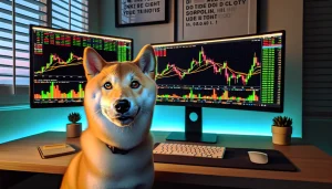 shiba-inu-dog-at-trading-desk-with-cryptocurrency-charts-on-computer-monitors