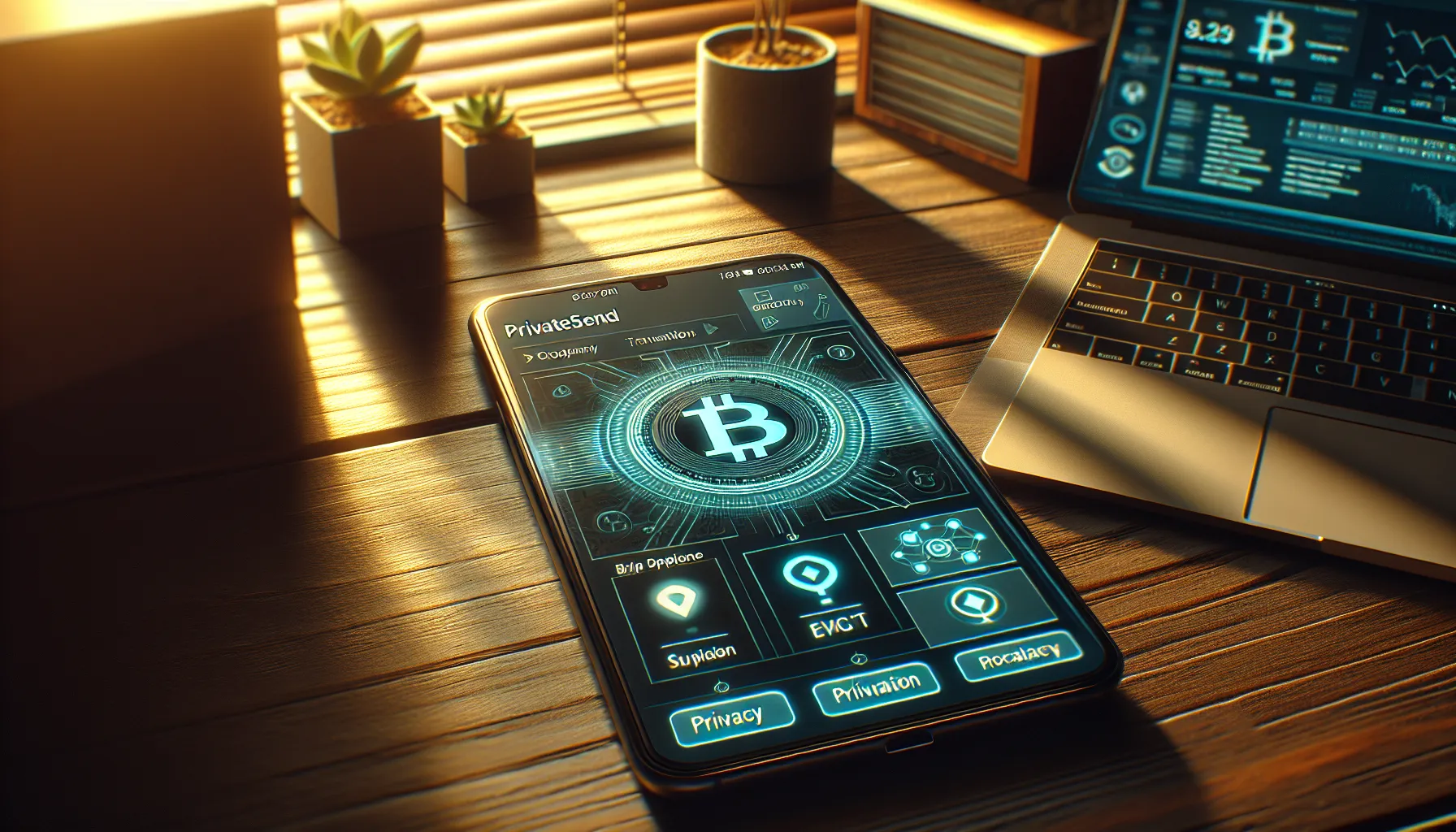 smartphone-displaying-dash-cryptocurrency-wallet-with-privatesend-privacy-feature-on-home-office-des