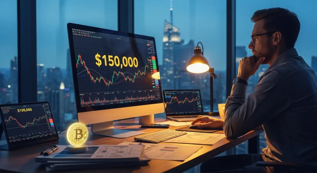 analyst-examining-bitcoin-price-chart-with-150-000-target-in-us-financial-office